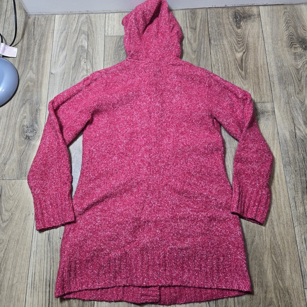 LL Bean‎ Large Pink Ragg Knit Shawl Collar Cable Sweater Cardigan - Picture 6 of 8